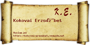 Kokovai Erzsébet névjegykártya